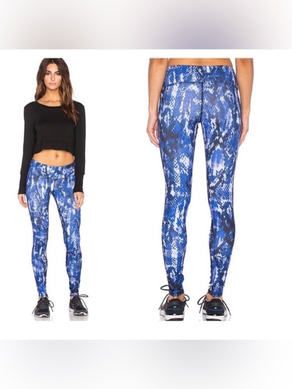 Alo Yoga Blue Snake Patterned Leggings M